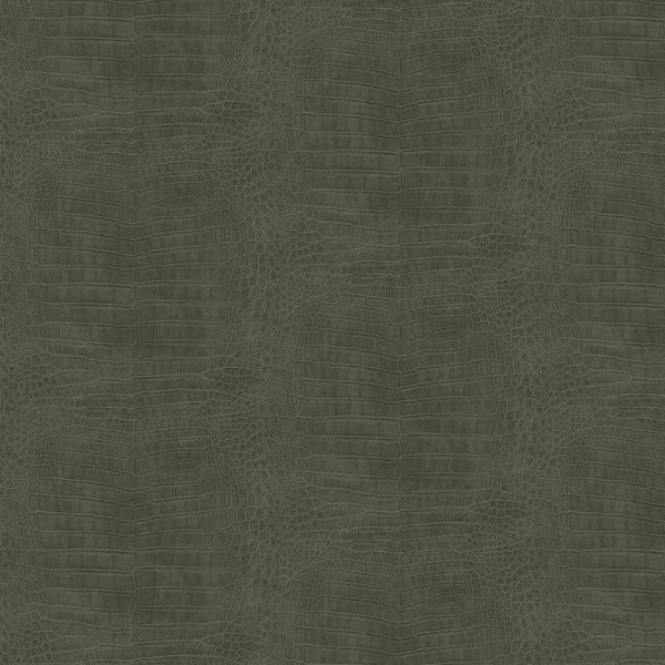 Sample - Imitation Crocodile Leather Wallpapers - Pine Green