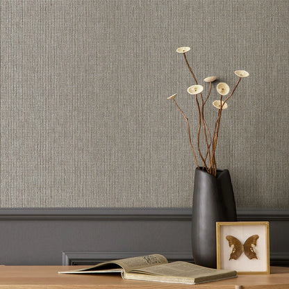 Pique Textured Wallpaper - Charcoal