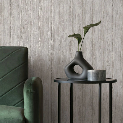 Sapele Wood Panels Wallpaper - Grey