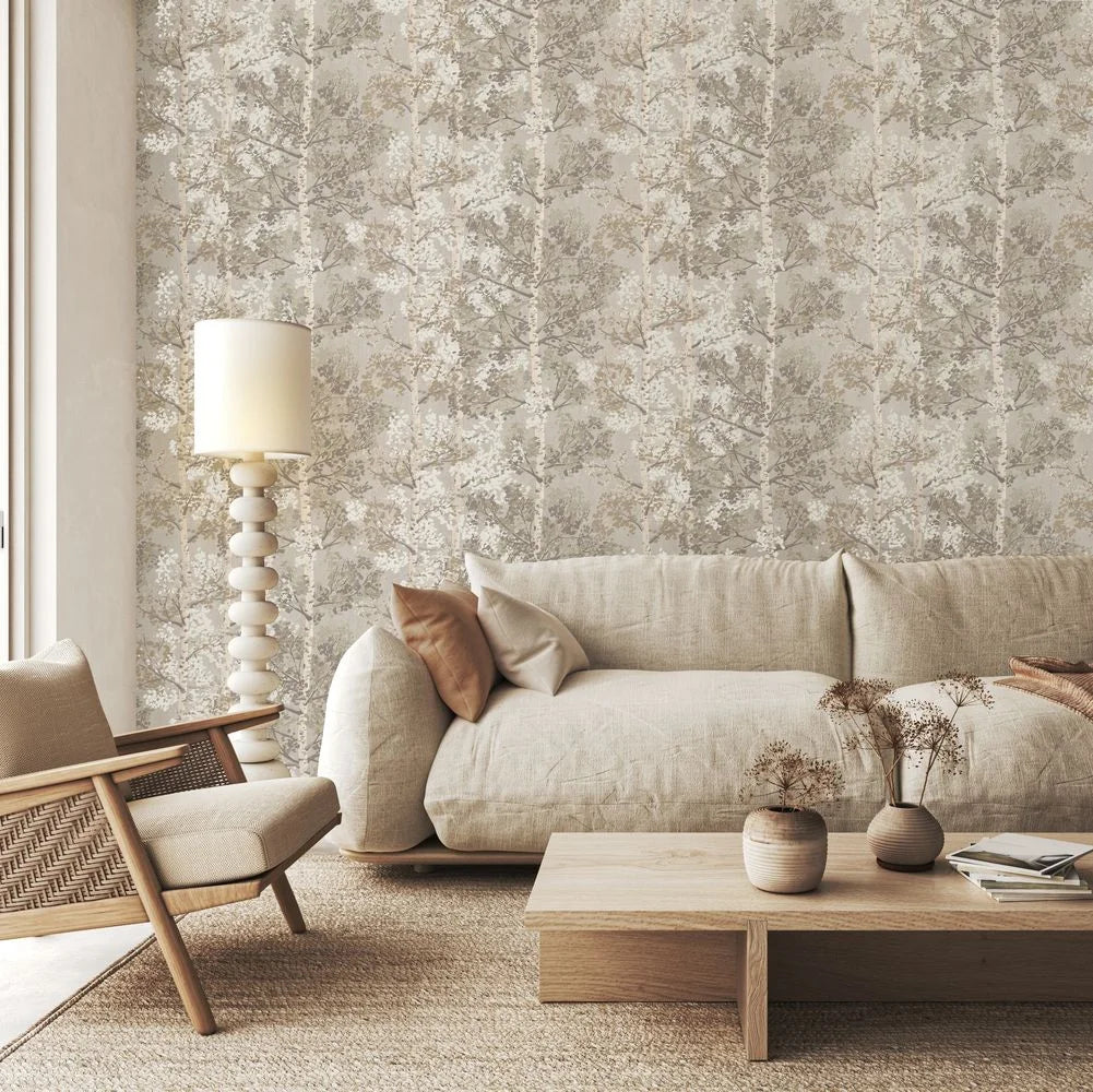 Silverwood Wallpaper by Rasch - Natural