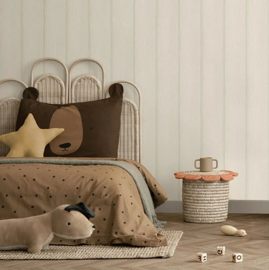 Tongue & Groove Wallpaper – Beige