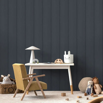 Tongue & Groove Wallpaper – Navy