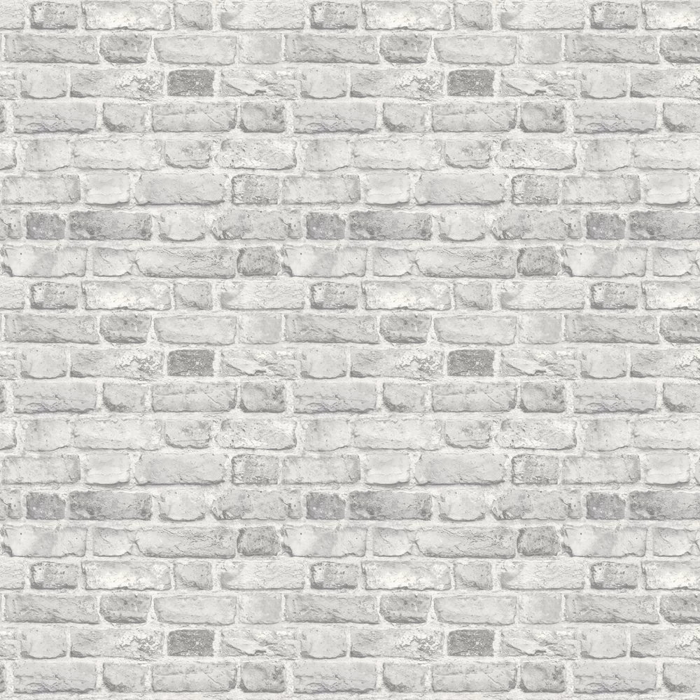 Vintage Brick Wallpaper - Grey