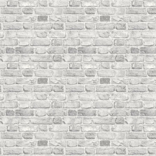 Vintage Brick Wallpaper - Grey