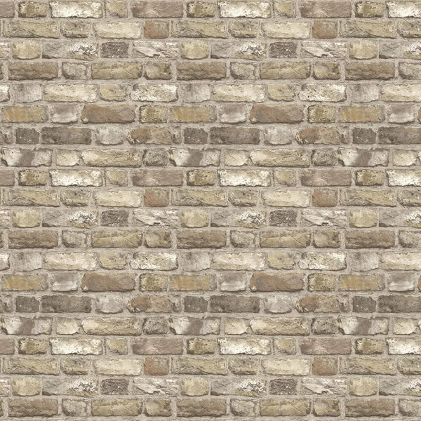 Sample - Vintage Brick Wallpaper - Neutral