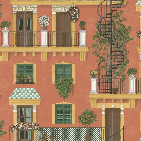 Alfaro Wallpaper - Cole & Son - Terracotta