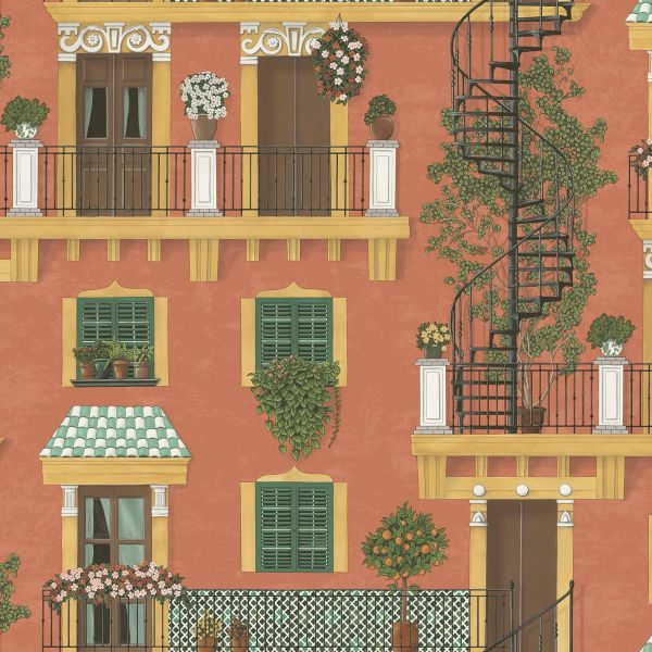 Sample - Alfaro Wallpaper - Terracotta