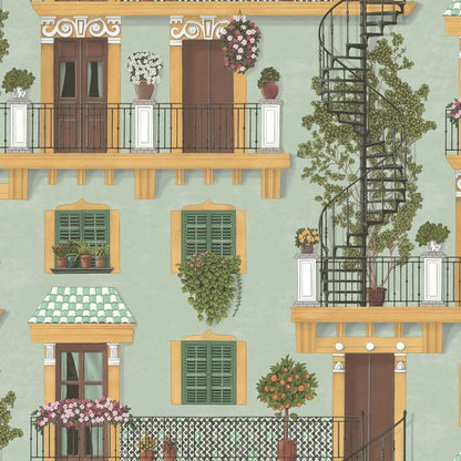 Alfaro Wallpaper - Cole & Son -  Ochre & Green