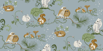 Alice - Custom Sized Wallpaper Mural (per m2) - Blue