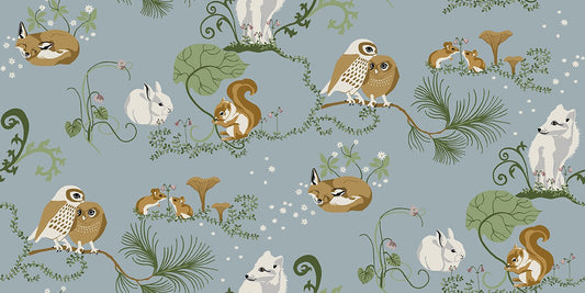 Alice - Custom Sized Wallpaper Mural (per m2) - Blue
