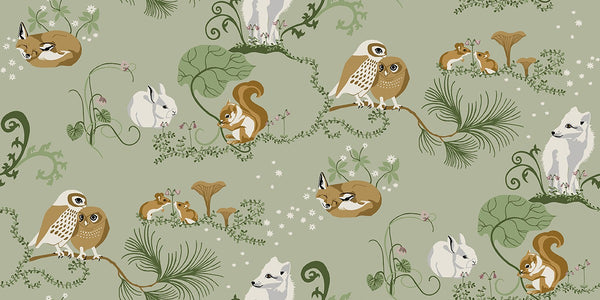 Sample - Alice - Custom Sized Wallpaper Mural (per m2) - Green