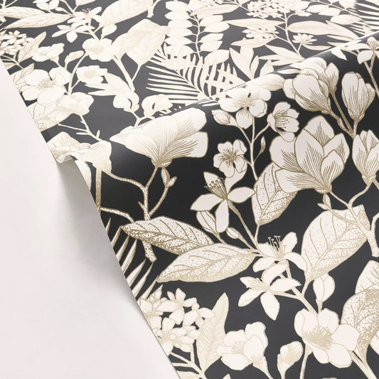 May Flower Wallpaper - Black and Gold - Discontinuing