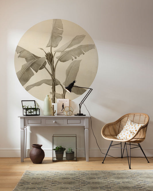 Banana Plant - Circular Mural - Self Adhesive