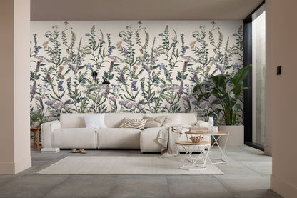 Flowering Herbs - Custom Sized Mural Wallpaper (per m2)