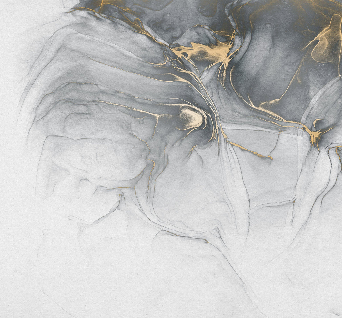 Sample – Ink Gold Fluid - Custom Sized Wallpaper Mural (per m2)