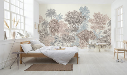 Painted Trees - Custom Sized Mural Wallpaper (per m2)