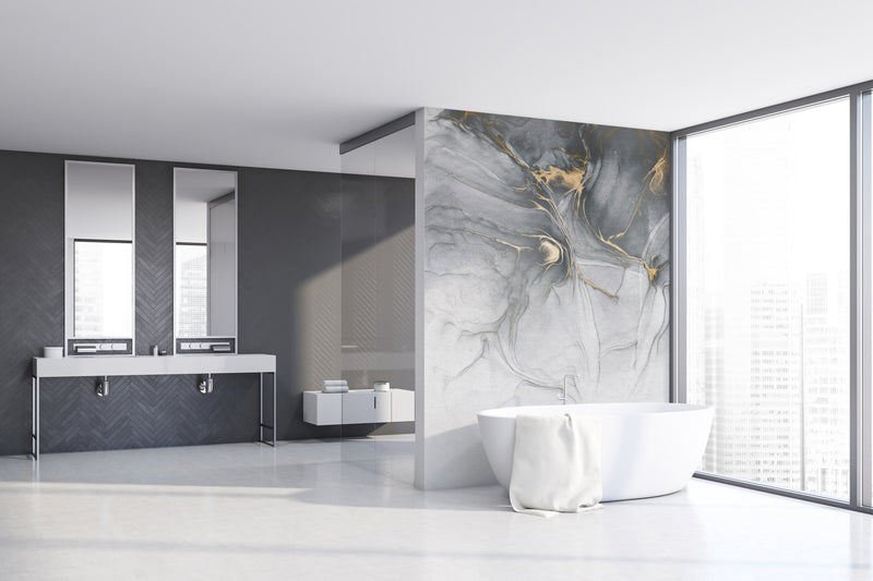 Ink Gold Fluid - Custom Sized Wallpaper Mural (per m2)