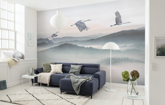Mystic Cranes - Custom Sized Mural Wallpaper (per m2)