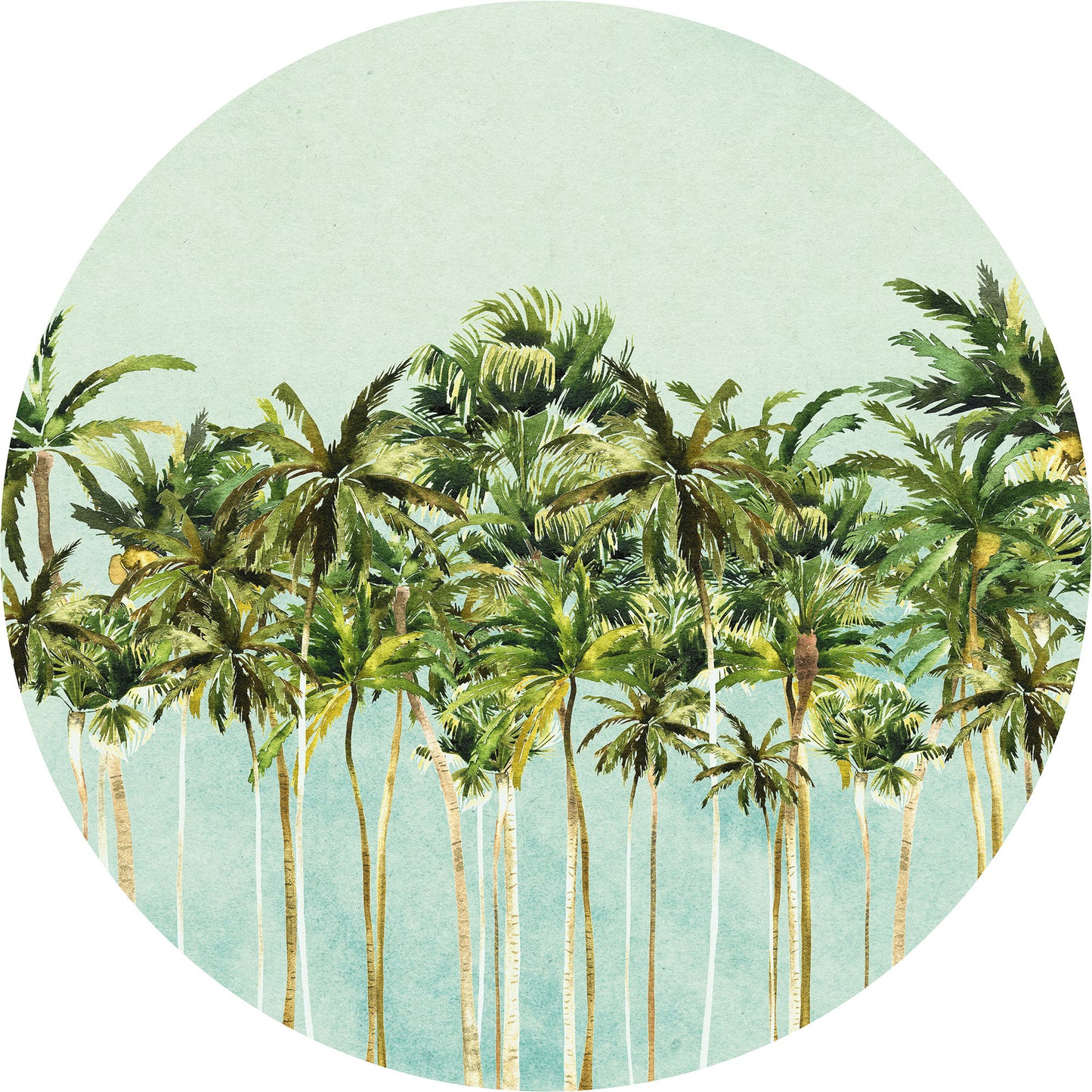 Coconut Trees - Circular Mural - Self Adhesive