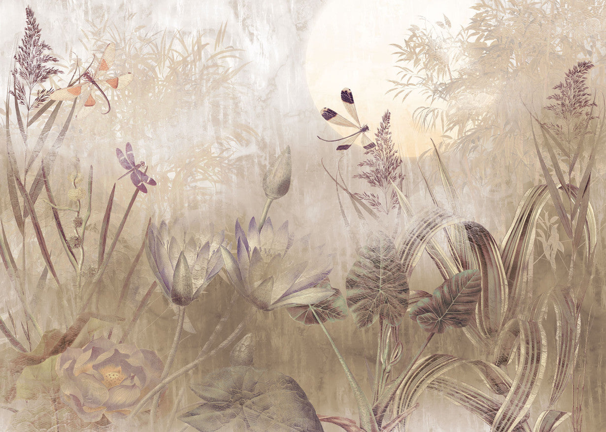 Sample – Dragonfly Pond - Custom Sized Mural Wallpaper (per m2)