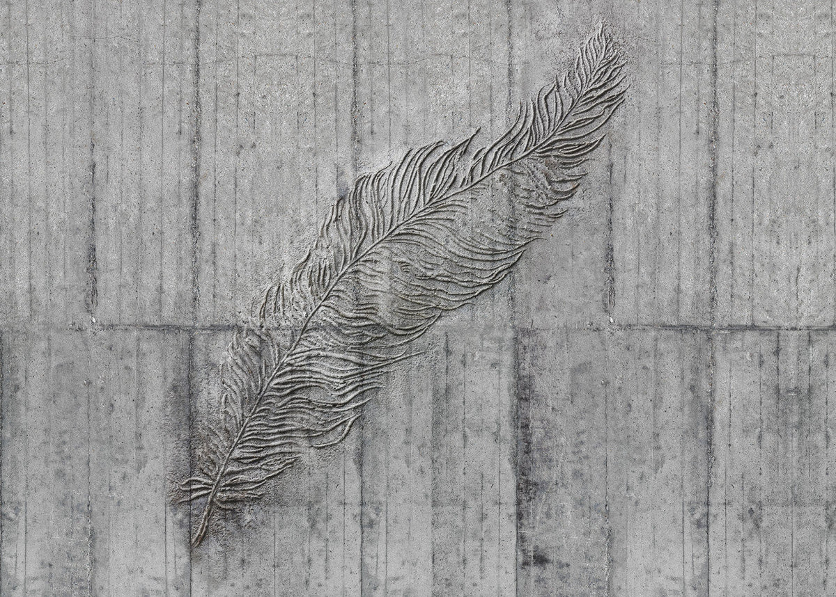 Sample – Concrete Feather - Custom Sized Wallpaper Mural (per m2)