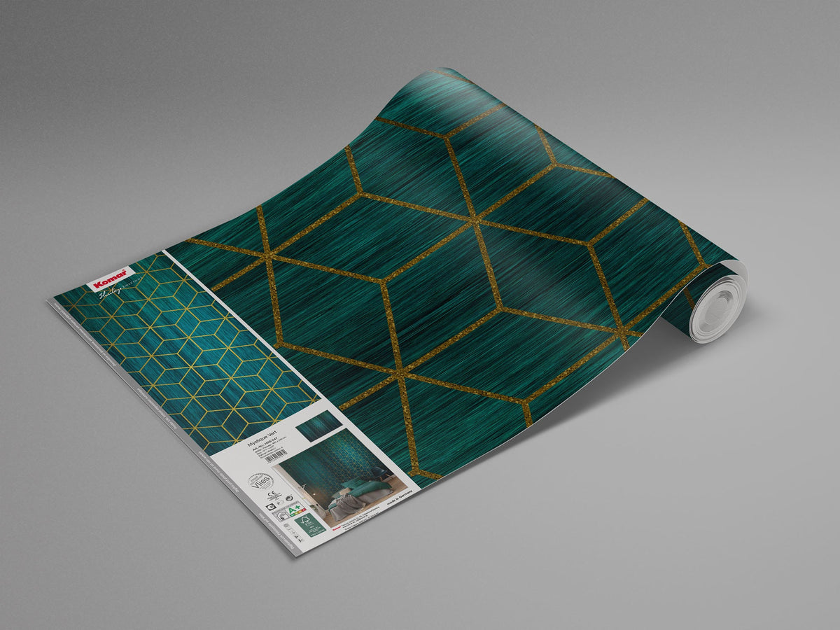 Sample – Mystique Vert - Green - Custom Sized Wallpaper Mural (per m2)