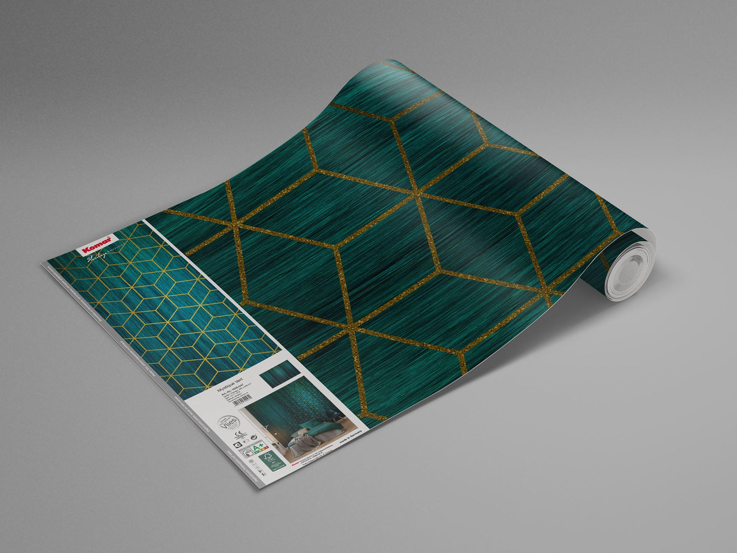 Sample – Mystique Vert - Green - Custom Sized Wallpaper Mural (per m2)