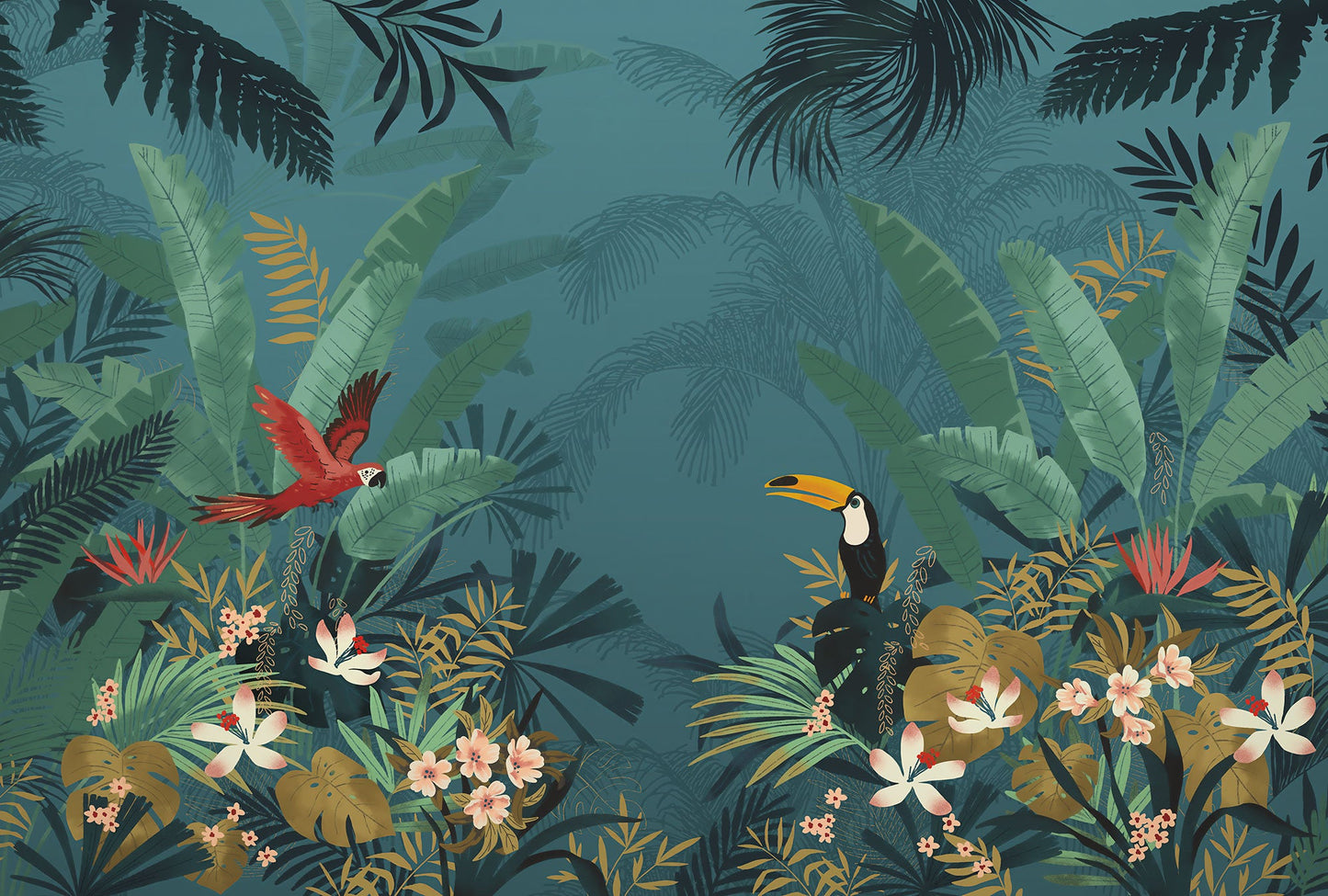 Sample – Enchanted Jungle - Custom Sized Wallpaper Mural (per m2)