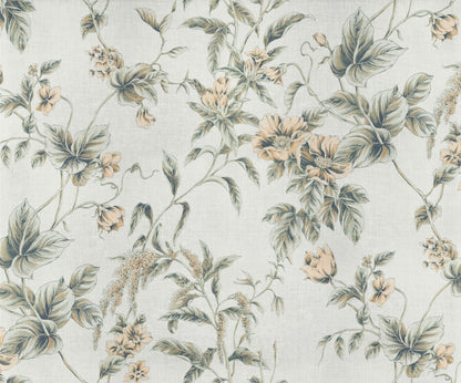 Peachy Flora - Custom Sized Wallpaper Mural (per m2)