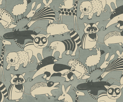 Wobble Zoo - Custom Sized Wallpaper Mural (per m2)