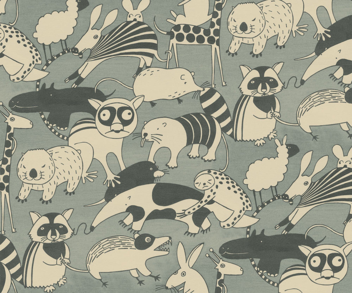 Sample – Wobble Zoo - Custom Sized Wallpaper Mural (per m2)
