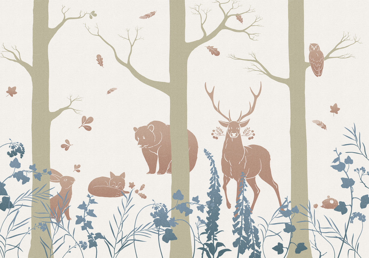 Sample – Forest Animals - Custom Sized Mural Wallpaper (per m2)