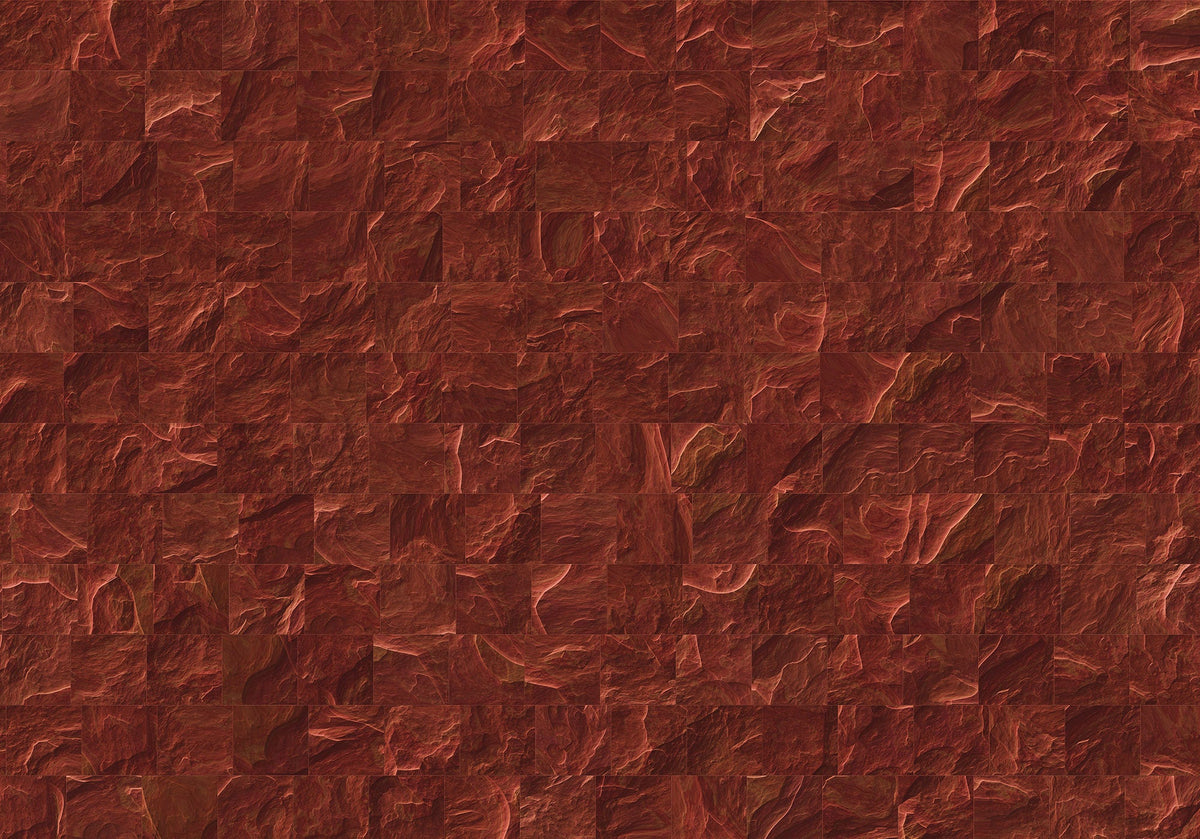 Sample – Red Slate Tiles - Custom Sized Mural Wallpaper (per m2)