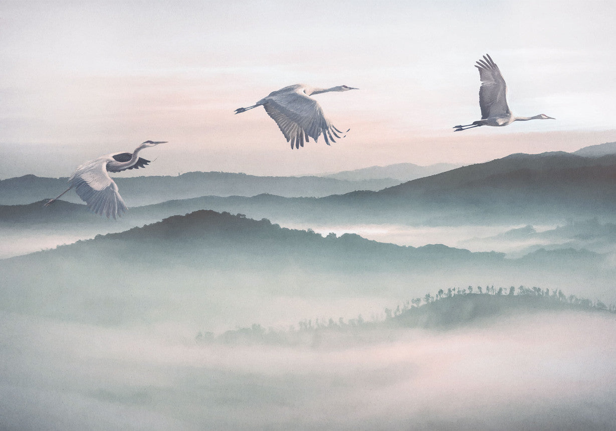 Sample – Mystic Cranes - Custom Sized Mural Wallpaper (per m2)