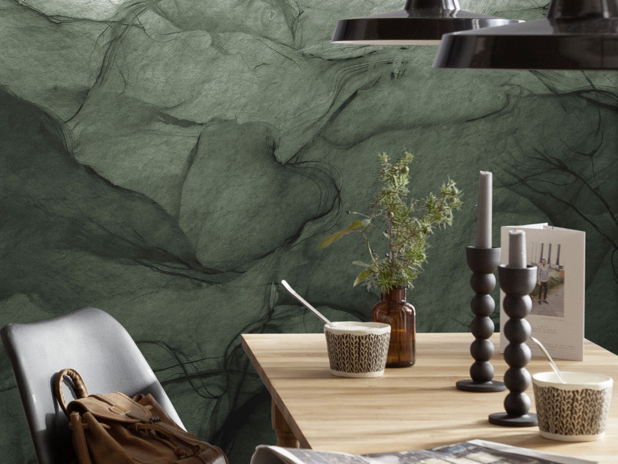 Green Dust - Custom Sized Mural Wallpaper (per m2)
