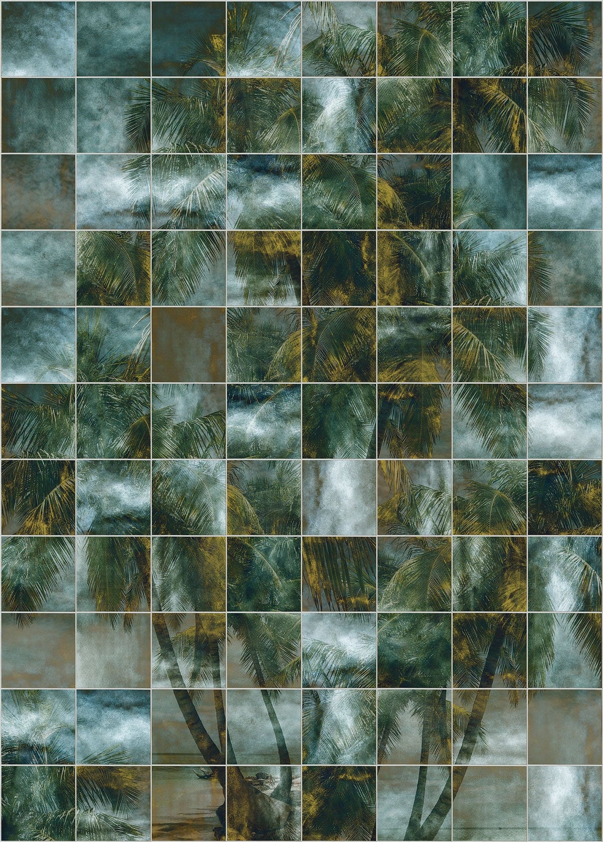 Sample – Palm Puzzle - Custom Sized Mural Wallpaper (per m2)