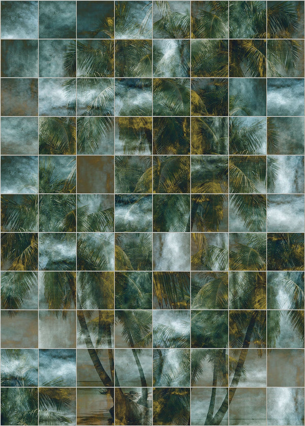 Sample – Palm Puzzle - Custom Sized Mural Wallpaper (per m2)