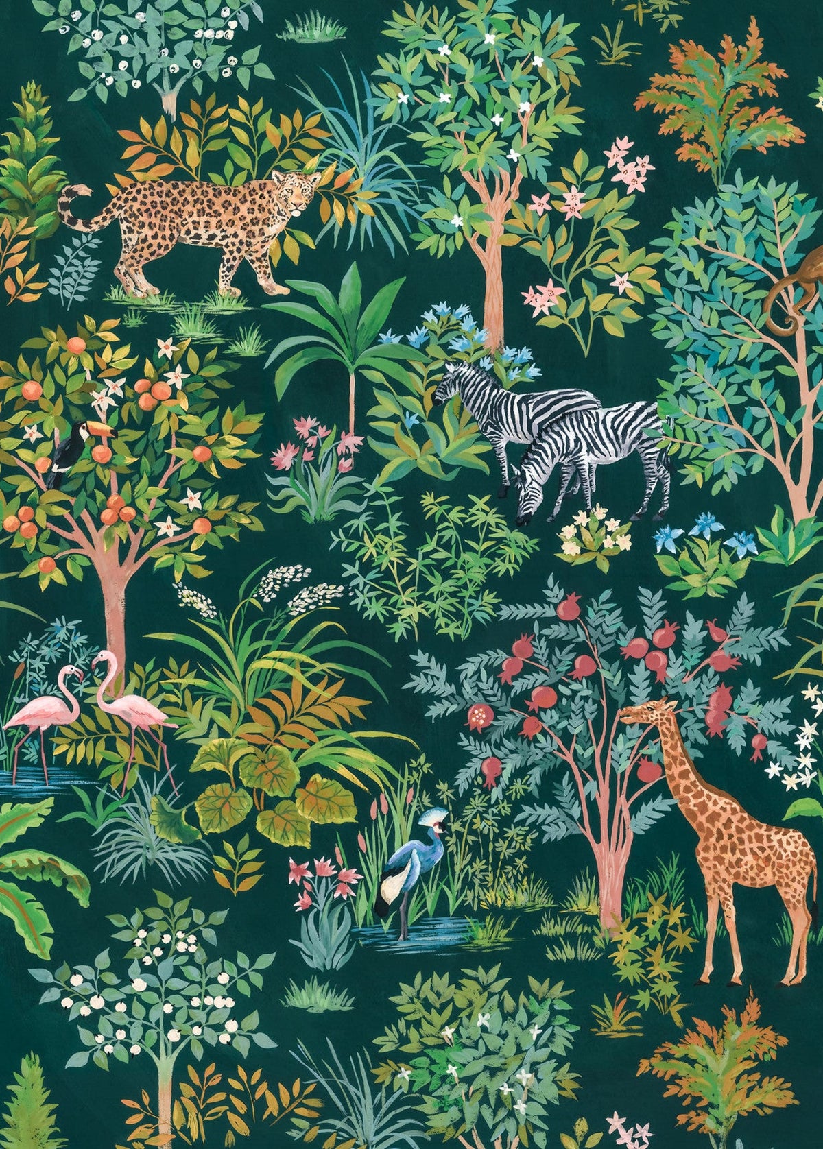 Sample – Happy Jungle - Custom Sized Mural Wallpaper (per m2)