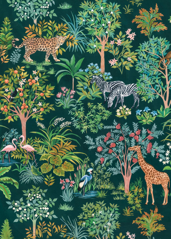Sample – Happy Jungle - Custom Sized Mural Wallpaper (per m2)