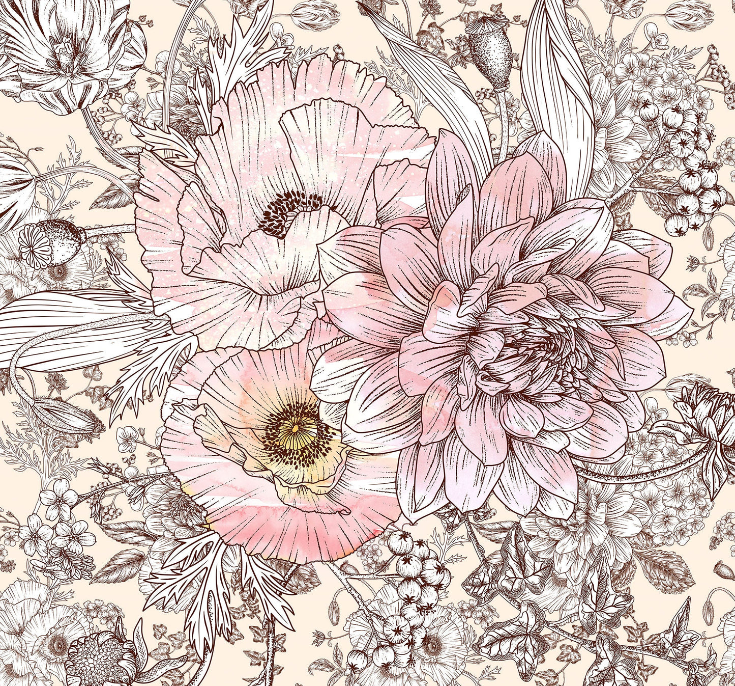 Sample – Allegra - Custom Sized Mural Wallpaper (per m2)