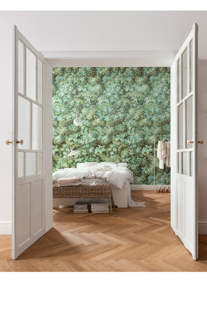 Verdant Grove - Green - Custom Sized Wallpaper Mural (per m2)