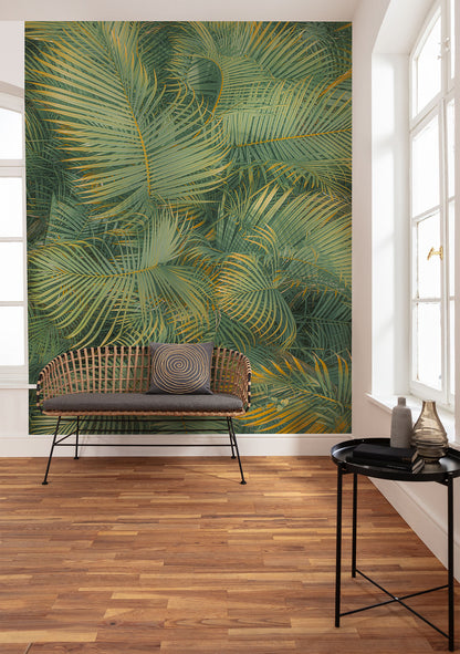Neon Ferns - Custom Sized Wallpaper Mural (per m2)