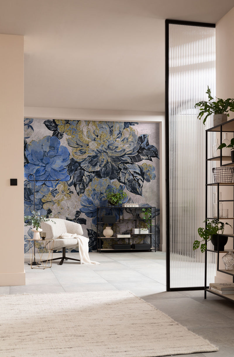 Photo Mural Wallpaper - Vintage Blue Garden