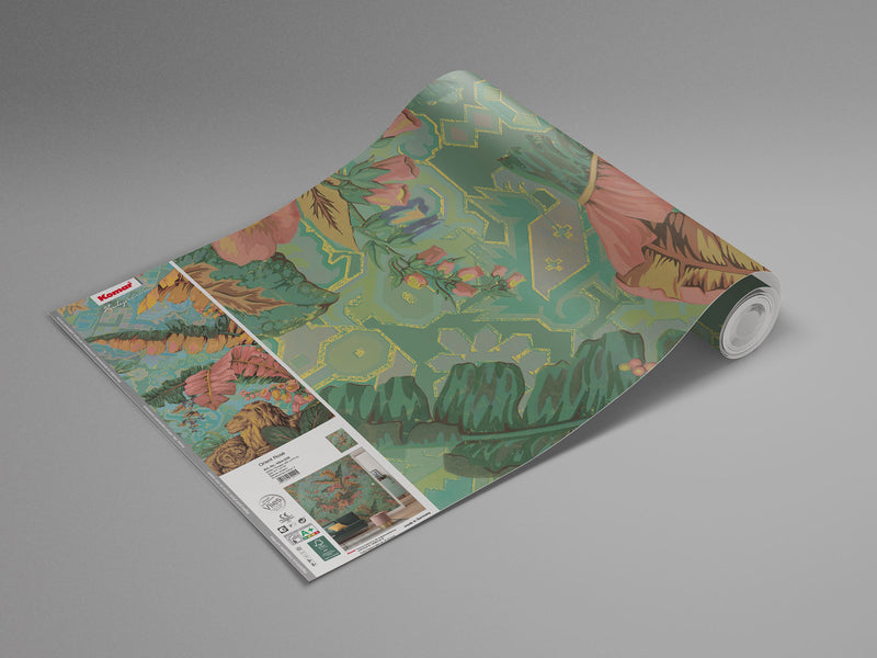 Jungle Majesty - Green - Custom Sized Wallpaper Mural (per m2)