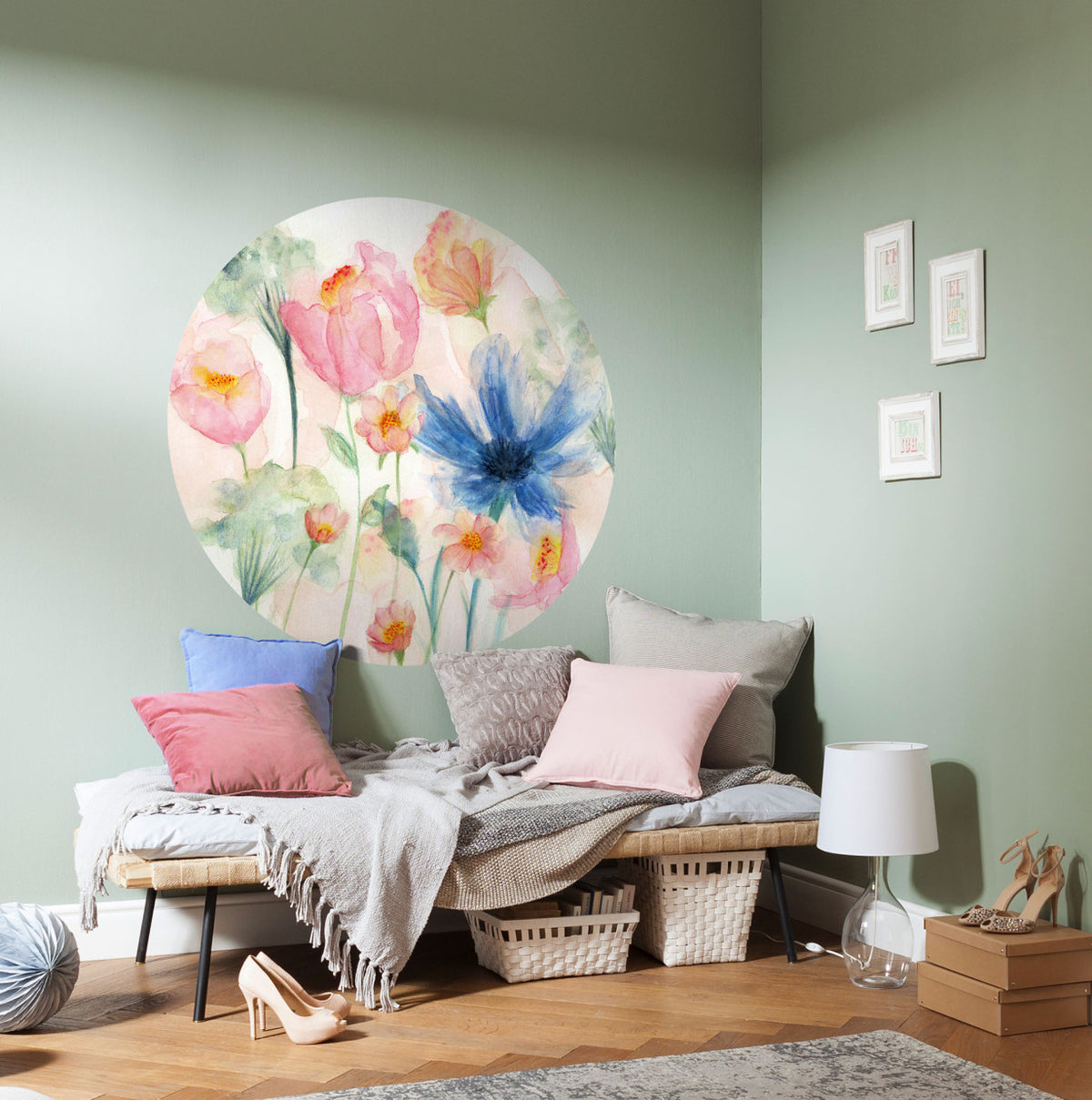 May Floral  - Circular Mural - Self Adhesive