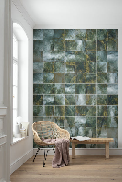 Palm Puzzle - Custom Sized Mural Wallpaper (per m2)