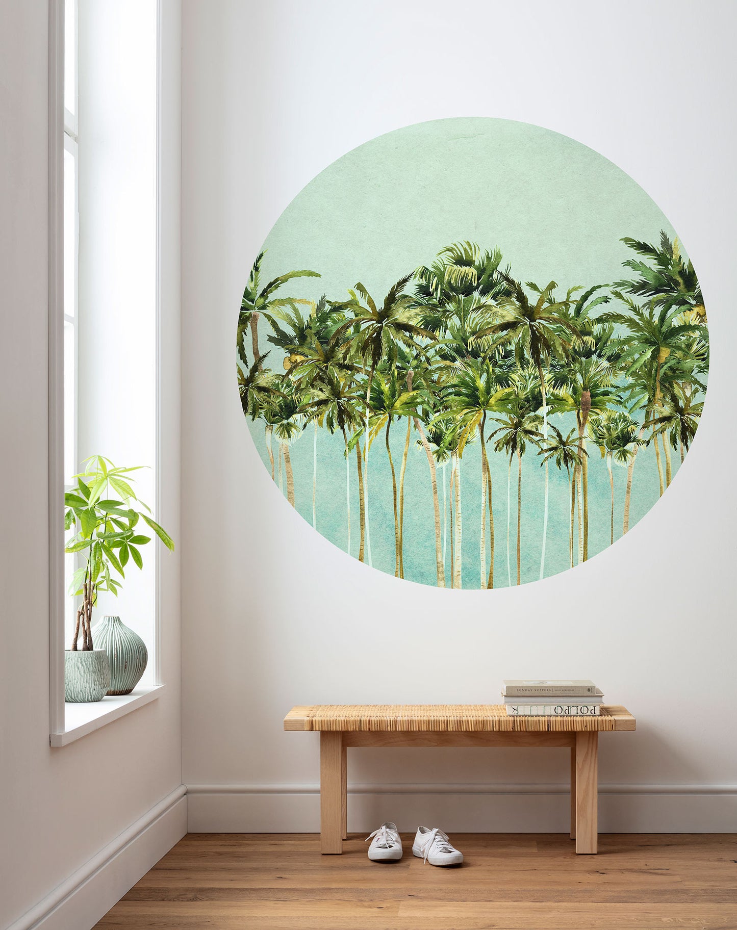 Coconut Trees - Circular Mural - Self Adhesive
