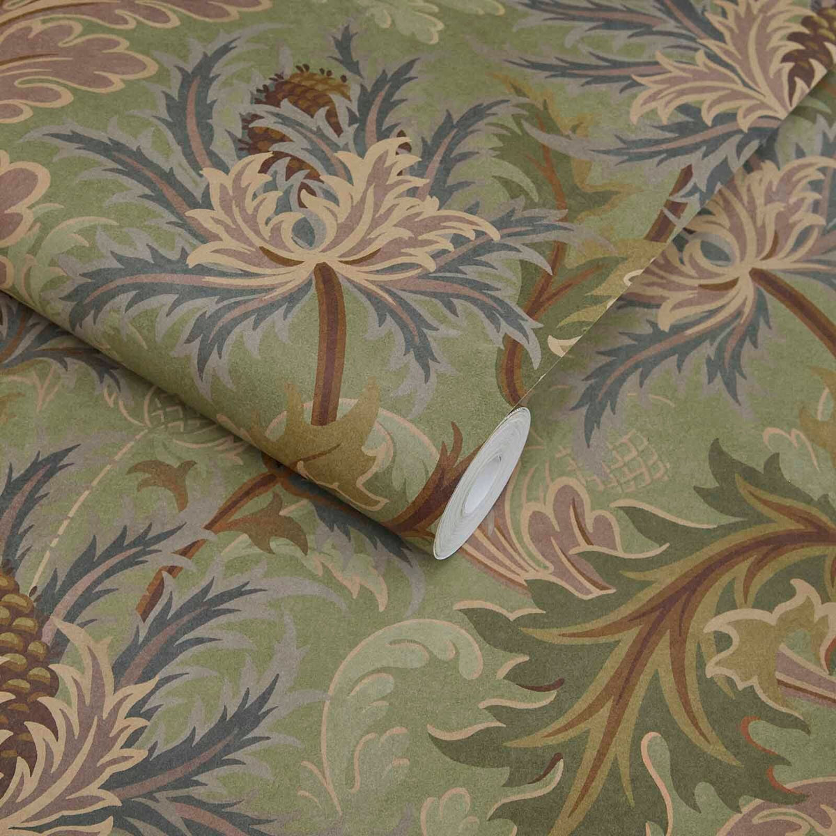 Aquifolia Sea Holly Damask Hybrid Mural – Apple