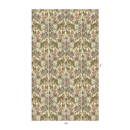 Aquifolia Sea Holly Damask Hybrid Mural – Ecru