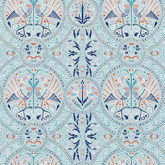 Arabian Birds Florence Broadhurst Wallpaper - Azure